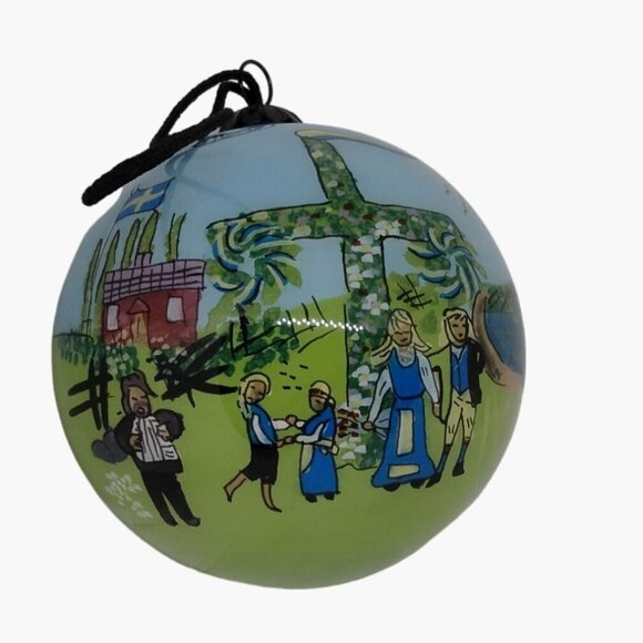 Sverige Sweden Christmas Ornament Hand Painted Ne qwa Signed Asa n Schweden - Picture 1 of 10